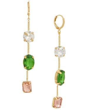 petit moments 18K Plated Cz Drop Dangle Earrings - White