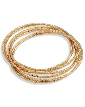 Savvy Cie 18k Plated Set Of 7 Bangle Bracelets - Metallic
