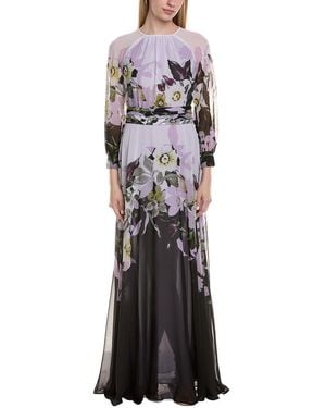 Teri Jon Printed Maxi Dress - Multicolor
