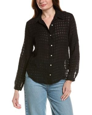 Bella Dahl Clean Front Button Down Linen-Blend Shirt - Black