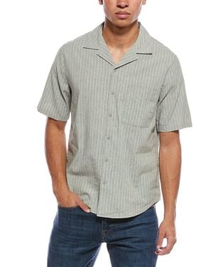 Onia Stretch Linen-Blend Vacation Shirt - Gray