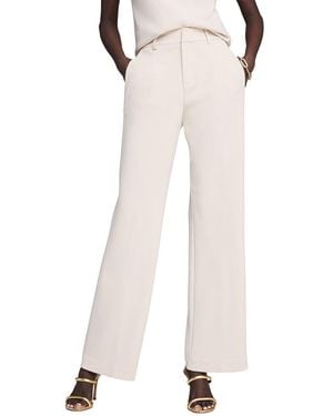 NIC+ZOE Knit Scuba Wide Leg Trouser - White
