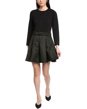 Sail To Sable Pleated Mini Dress - Black