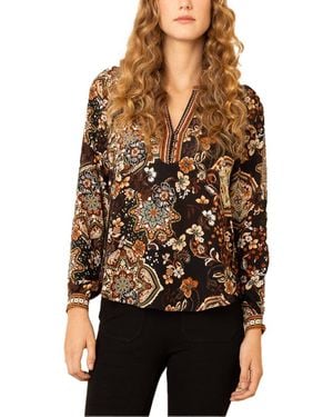 Hale Bob Skye Silk Blouse - Brown