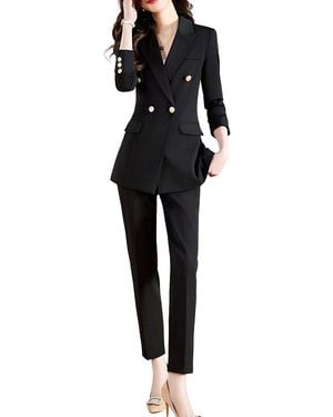 Adelin May 2Pc Jacket & Pant Set - Black
