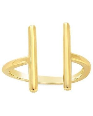 Sterling Forever 14K Over Vermeil Parallel Bar Ring - Metallic