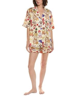 Karen Mabon 2Pc Print Pyjama Set - Natural