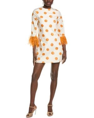 Kathleen Maeve Eva Feather Shift Dress - Orange