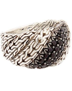 John Hardy Silver Black Sapphire Ring - White
