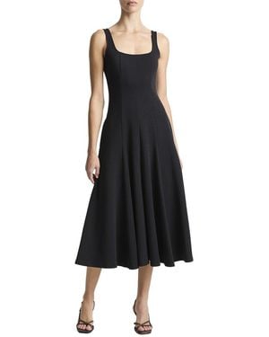 Vince Square Neck Seamed Dress - Black