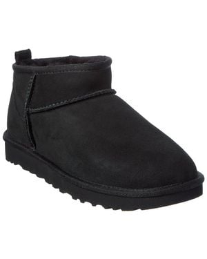 UGG Classic Ultra Mini Suede & Shearling Boot - Black