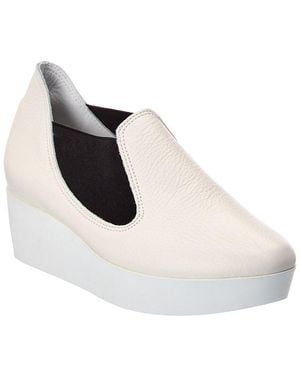 Arche Fujeno Leather Wedge Pump - White