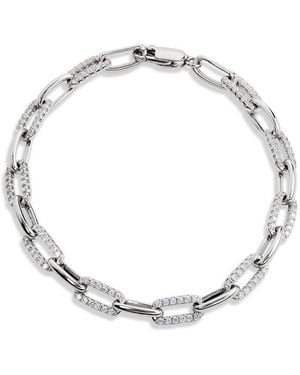 Savvy Cie Silver Cz Link Bracelet - Metallic