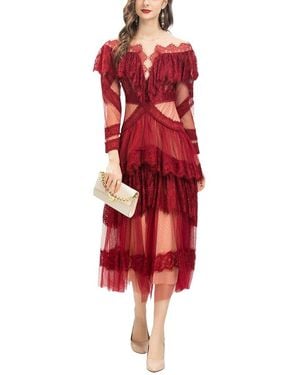 LIONELLO SALVI Midi Dress - Red