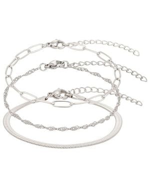 Adornia Plated Stainless Steel Bracelet - White