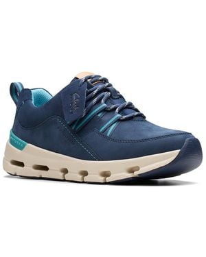 Clarks Naturex Tie Leather Trainer - Blue