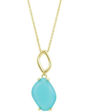 Savvy Cie 14K Plated Drop Necklace - Blue