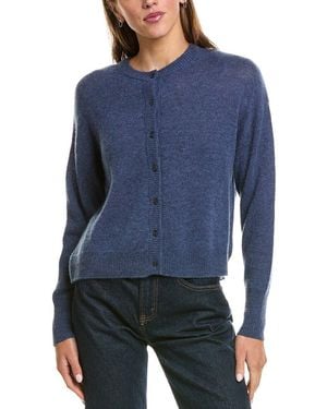 Hannah Rose Drop Shoulder 100% Cashmere Cardigan - Blue