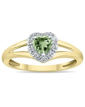 Gem Spark 14K 0.51 Ct. Tw. Diamond & Amethyst Ring - Metallic