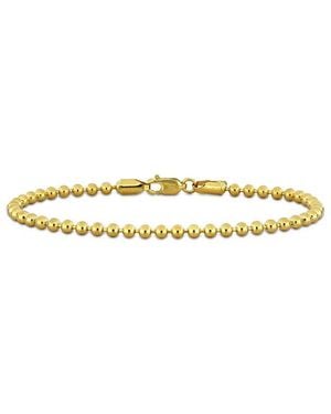 Italian Gold 14K Bead Bracelet - White