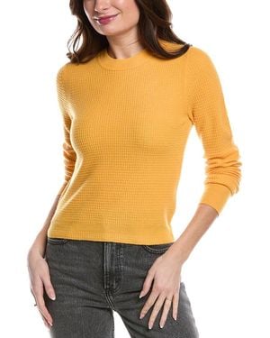 RE/DONE Re/Done Waffle Slim Wool & Cashmere-Blend Pullover - Orange
