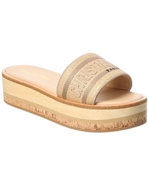Dior Dway Canvas Platform Slide - Natural
