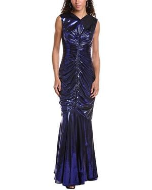Rene Ruiz One-Shoulder Gown - Blue