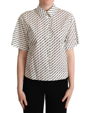 Dolce & Gabbana Dotted Collared Blouse Shirt - Gray