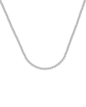 Lab Grown Diamonds 14K 7.25 Ct. Tw. Lab-Grown Diamond Tennis Necklace - Metallic