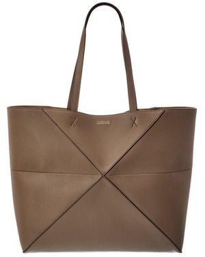 Loewe Puzzle Medium Leather Tote - Brown