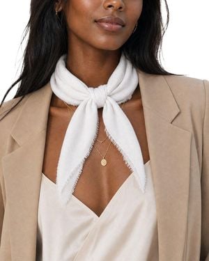Blue Pacific Solid Cashmere-Blend Neckerchief - White