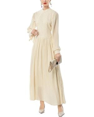 BURRYCO Long Sleeve Solid Maxi Dress - Natural