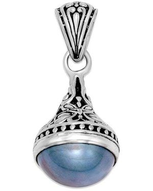 Samuel B. 10Mm Pearl Butterfly Pendant - Blue