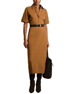 Reiss Astrid Jersey Collared Dress - Brown