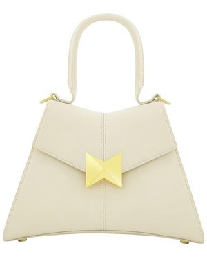 Mac Duggal Angular Small Leather Handbag - Natural