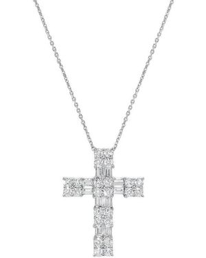 H.J. Namdar 14K 0.62 Ct. Tw. Diamond Cross Necklace - White