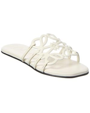 Loewe Petal Anagram Leather Sandal - White
