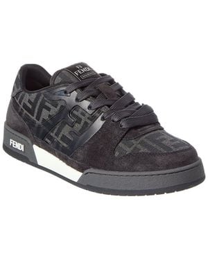 Fendi Match Ff & Suede Trainer - Black