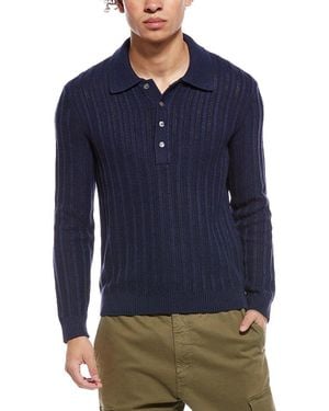 Todd Synder X Champion Night Cap Linen-Blend Polo Jumper - Blue