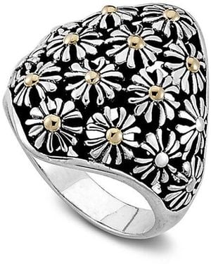 Samuel B. 18k Over Silver Flower Ring - White