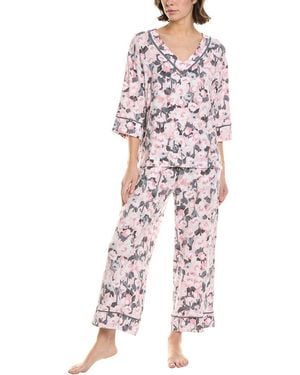 Donna Karan 2Pc Top & Pant Pyjama Set - Pink