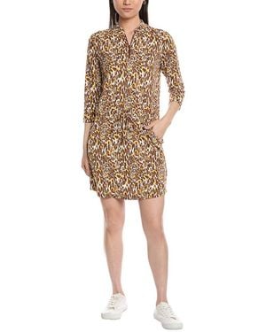 IBKUL Karen 3/4 Sleeve Drawstring Dress - Natural