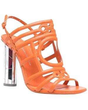 Ferragamo 15Mm Mirrored Leather Sandal - Orange