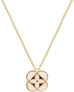 Gabi Rielle 14k Over Silver Blossom Clover Necklace - Metallic