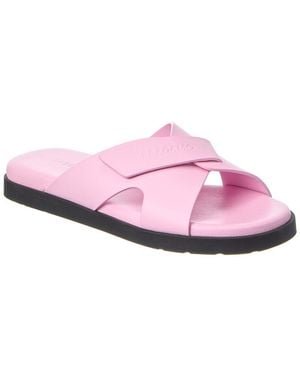 Ferragamo Fidal Leather Sandal - Pink