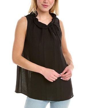 PEARL BY LELA ROSE Striped Halter Top - Black