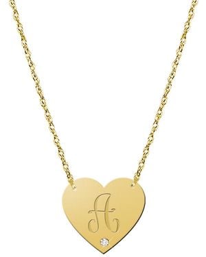 Jane Basch 22k Over Silver Diamond Initial Necklace - Metallic