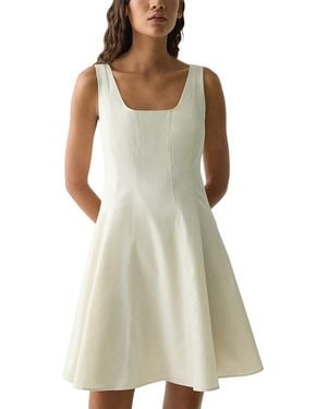Theory Sleeveless Seam Flare Dress - Green