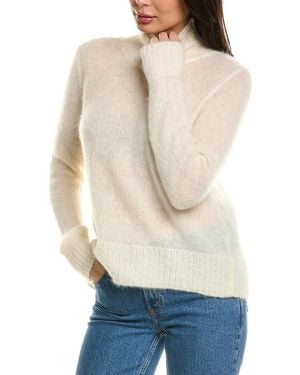 Cruna Suzanne Boxy Fit Turtleneck Mohair & Wool-Blend Jumper - Natural