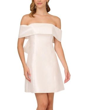 Adrianna Papell Mikado Off The Shoulder Short Dress - White